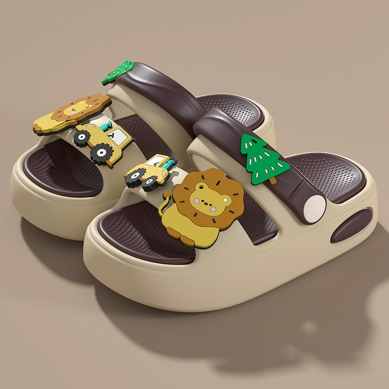 Мультяшные детские тапочки летние детские пляжные туфли детские нескользящие сандалии тапочки для мальчиков в помещении вьетнамская обувь