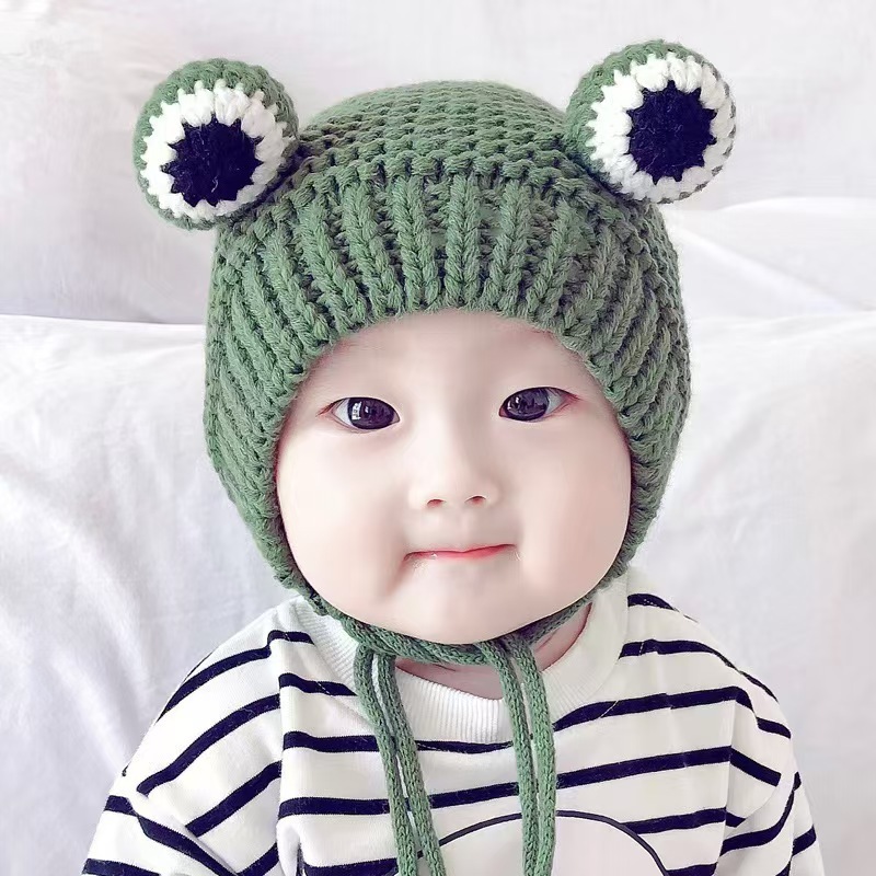 儿童帽子婴幼儿秋冬针织帽宝宝保暖加厚男女童ins韩版可爱毛线帽|undefined