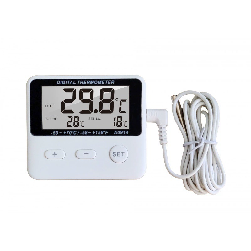 A0914 холодильник термометр двойной дисплей температуры внешний зонд с функцией сигнализации температуры мигающий свет с магнитом