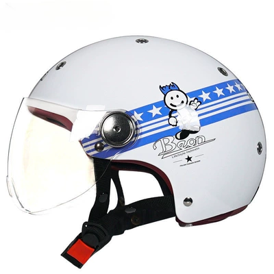 Motosiklet dəbilqələri – Women, Universal for All Seasons, Half - s-bright-whiteblue-boy-b103