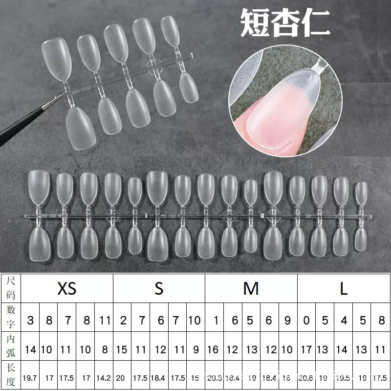 Wearable Nails in Different Sizes, Short Almond Frosted Ultra-Thin, No Engraving, Flat Special Manicure Wearable Nails Available Wearable Nails in Different Sizes, Short Almond Frosted Ultra-Thin, No Engraving, Flat Special Manicure Wearable Nails Available