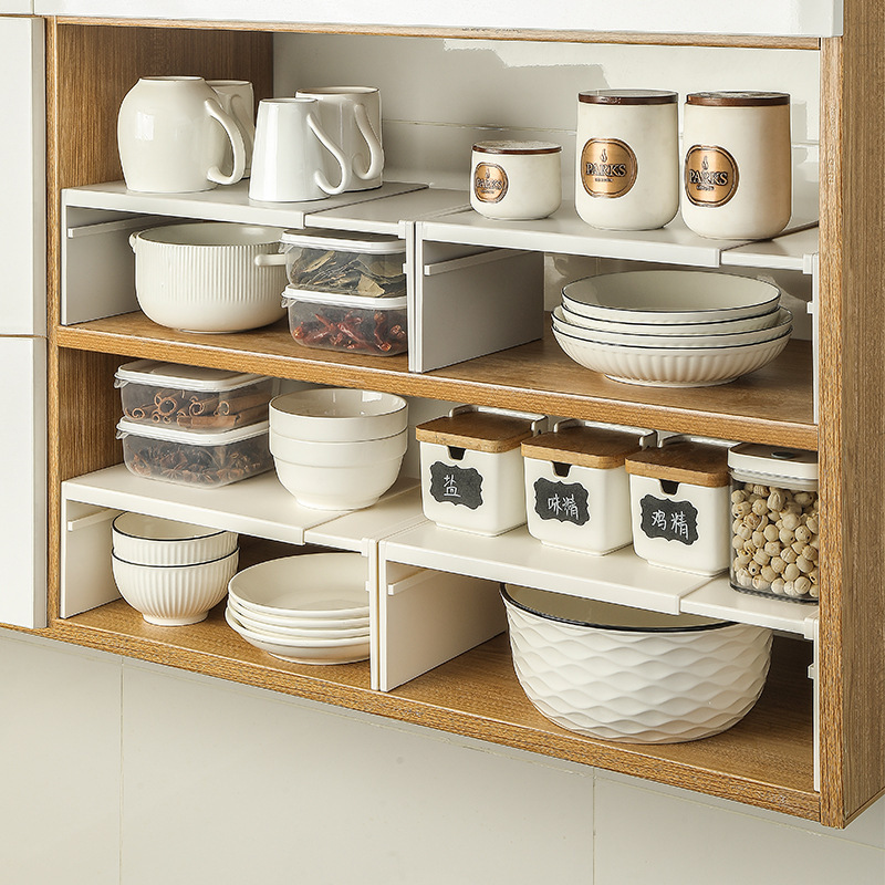 Retractable Kitchen Sink Storage Rack Pot Rack in the Cabinet Household Multi-Layer Cabinet Layered Pot Storage Rack