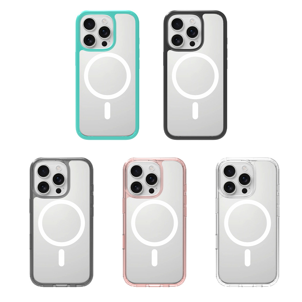 Aplicación transfronteriza iPhone16Pro botón magnético estuche para teléfono móvil botón de sensor táctil 1,5mm acrílico transparente