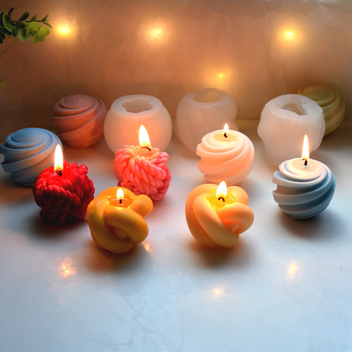 INS Yarn Ball Magic Knot Silicone Candle Aroma Decorations Cake Decoration Mold Factory Direct Sale