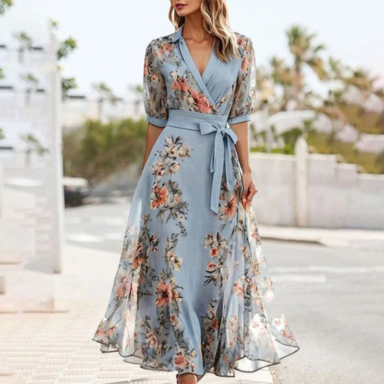 2025shein temu cross-border Amazon independent station foreign trade explosions printing dress