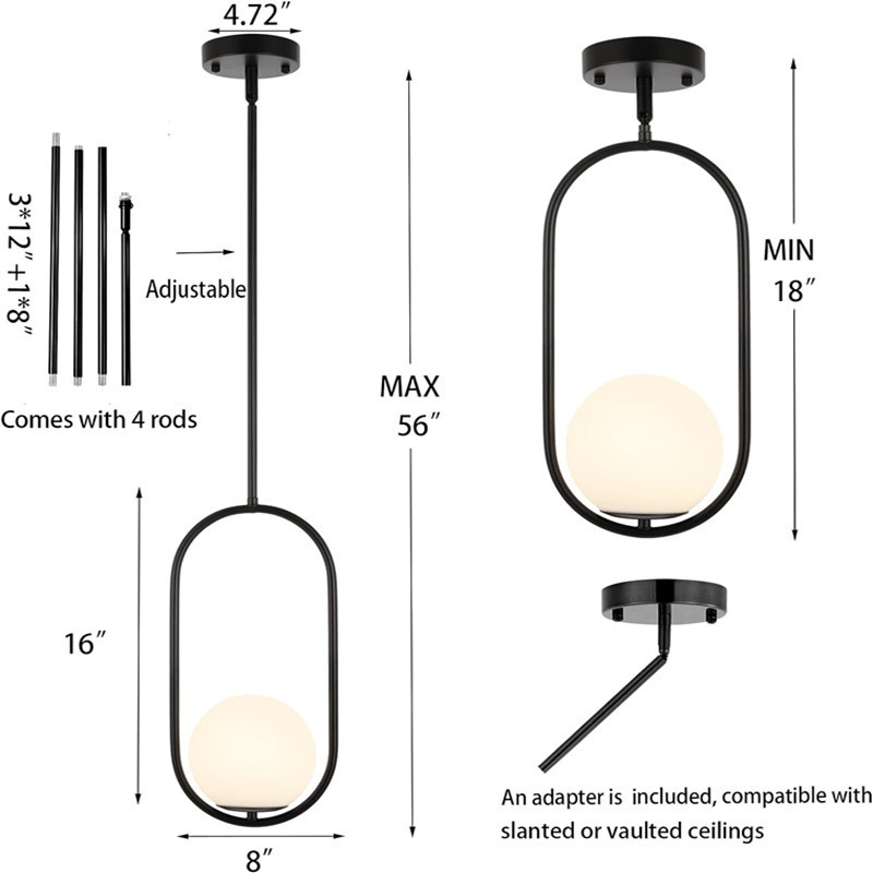 Cross-Border Nordic Light Luxury Bedside Glass Pendant Light Kitchen Island Background Wall Bedroom Dining Room Bar Counter Long Rod Rotating Pendant Light Cross-Border Nordic Light Luxury Bedside Glass Pendant Light Kitchen Island Background Wall Bedroom Dining Room Bar Counter Long Rod Rotating Pendant Light