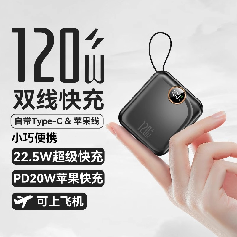 超高速充電ダブルワイヤーパワーバンクカスタムロゴクロスボーダー小型ミニポータブル電源ギフト卸売|undefined