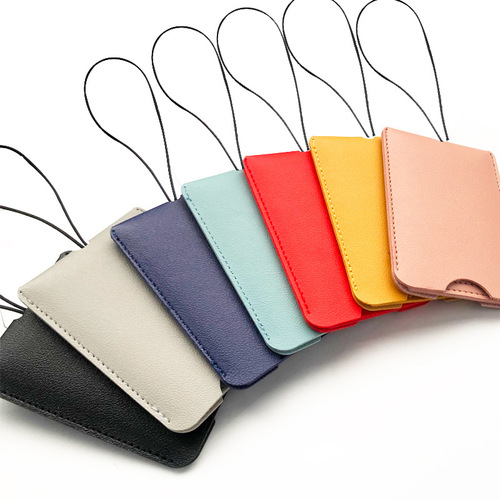 Double-layer PU leather multi-color hidden pull-out suitcase tag with printed paper card, wholesale