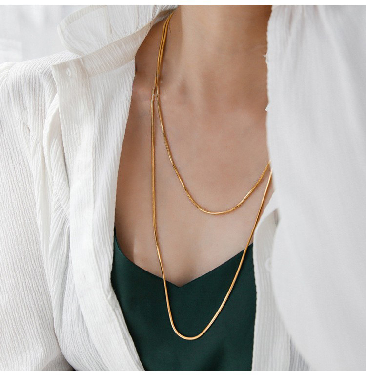 Women'S Gender Simple Style U Shape Titanium Steel Necklace 1 Piece