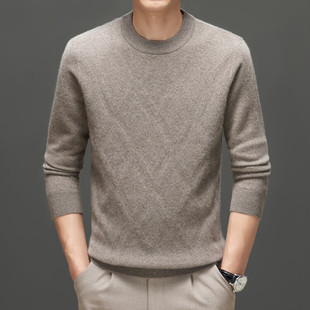 genuine goods New 100% Mountain Cashmere Sweater Men's Sweater Winter Round Neck Casual High-end Cashmere Base All-match Sweater