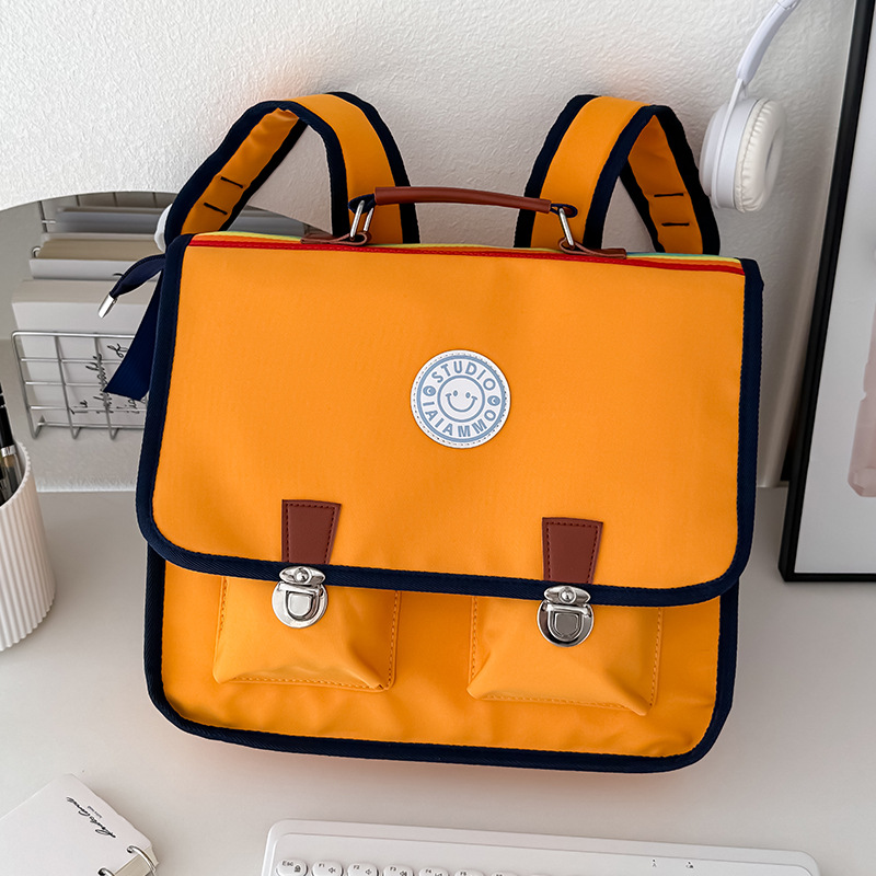 Mochila de estudiante de estilo universitario británico retro Mochila de gran capacidad para niños y niñas Mochila de viaje ligera nueva