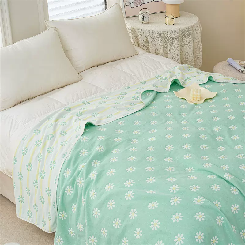 六层全棉纱布毛巾被单人办公室午睡小毯子盖毯纯棉双人毛巾被代发