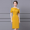 Zhili gentle dress 2021 new summer dress French celebrity temperament shoulder stud drill short sleeve dress with thin b