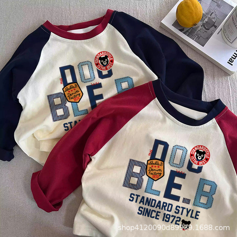 Mixed batch of pure cotton boys T-shirt cartoon long sleeve autumn children's all-match base coat spring and autumn baby children's clothing Mixed batch of pure cotton boys T-shirt cartoon long sleeve autumn children's all-match base coat spring and autumn baby children's clothing