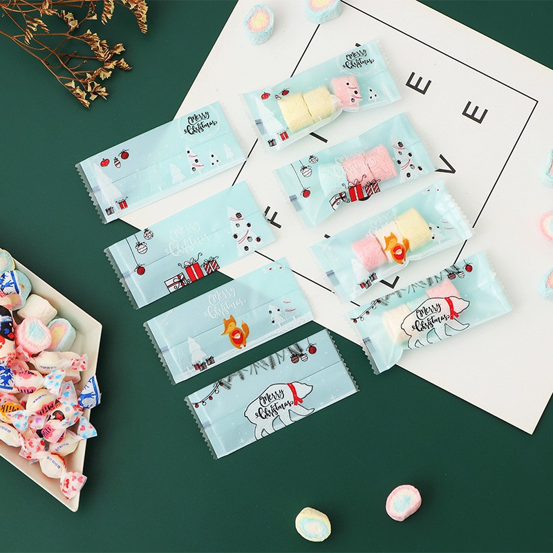 Oro inglés turrón transparente máquina sello bolsa Internet celebridad luz lujo toffee bolsa de embalaje Navidad café bolsa de caramelo