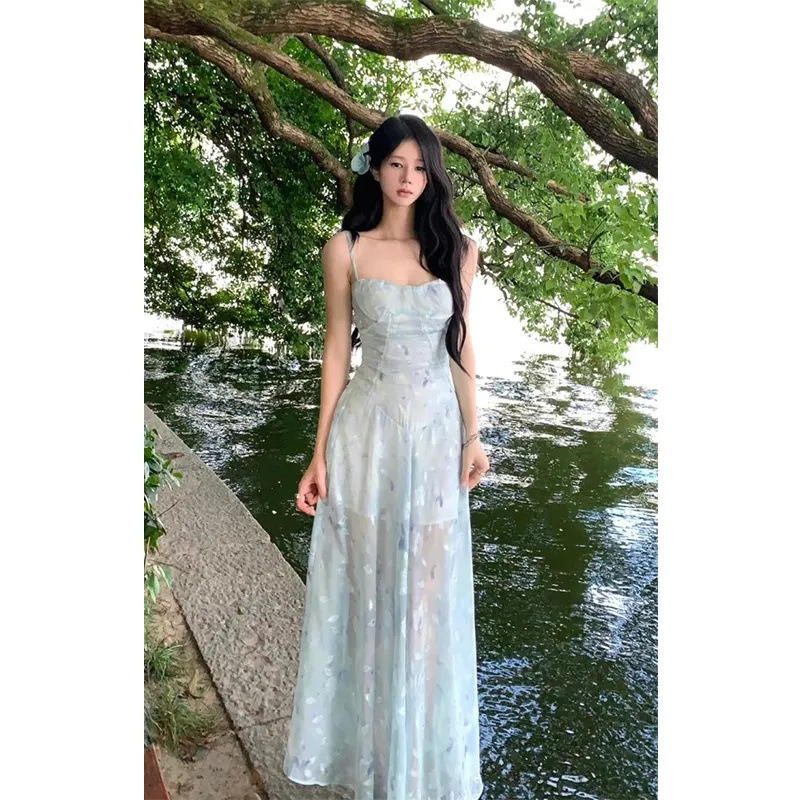 [단품] 블루 롱스커트