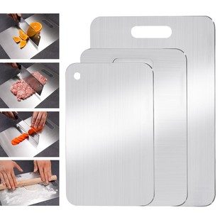 Stainless Steel Cutting Board Thickeneded Mildew-Proof and Antibacterial Double-Sided Vegetable Cutting Board Kitchen Household Stainless Steel Cutting Board