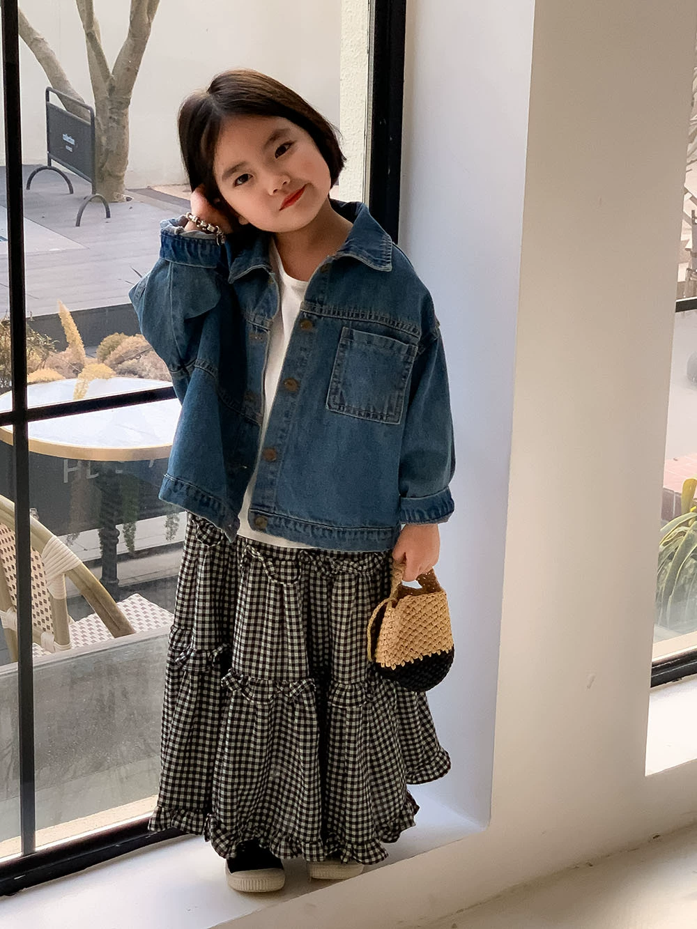 Brand denim shirt for boys, children's jacket, Korean style, children's clothing