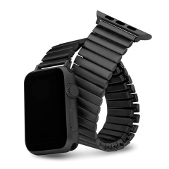 Apple Watch用伸縮性ストラップ、iWatchマット仕上げスプリングステンレススチール製腕時計ストラップ、38/40/42/44mm対応