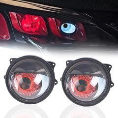 悪魔の目ランプ LED ダイナミックカーレンズヘッドライトアンビエントライト修正されたユニバーサル車オートバイレンズヘッドライト