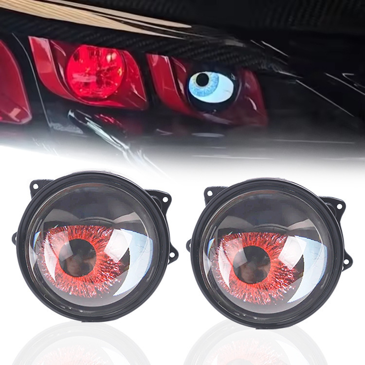 悪魔の目ランプ LED ダイナミックカーレンズヘッドライトアンビエントライト修正されたユニバーサル車オートバイレンズヘッドライト|undefined