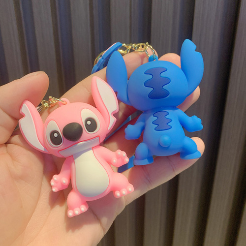 New cartoon keychain cute character car creative silicone keychain clip school bag decoration wholesale keyring