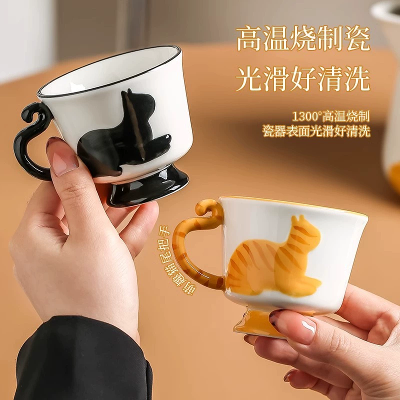 Милый керамический чайный набор, изысканная чайная чашка, кот