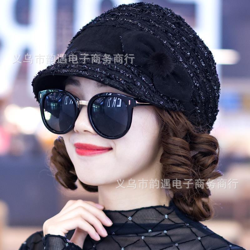 모자 여성의 가을과 겨울 한국 패션 올 매치 짧은 얼굴 작은 베레 우아한 서양식 어머니 모자 모자 모자 모자 모자