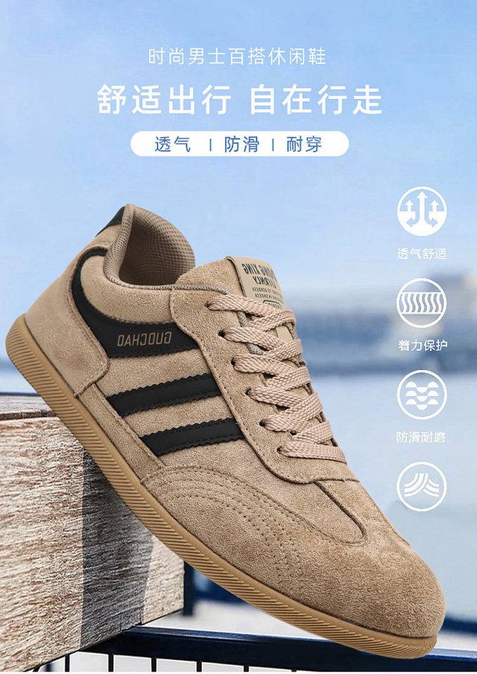 Giày sneaker nam cổ thấp thoáng khí phong cách retro, đế mềm, gót thấp 1–3 cm — 5516 màu kaki, 5516 màu đen, 5516 nâu chi tiết 2