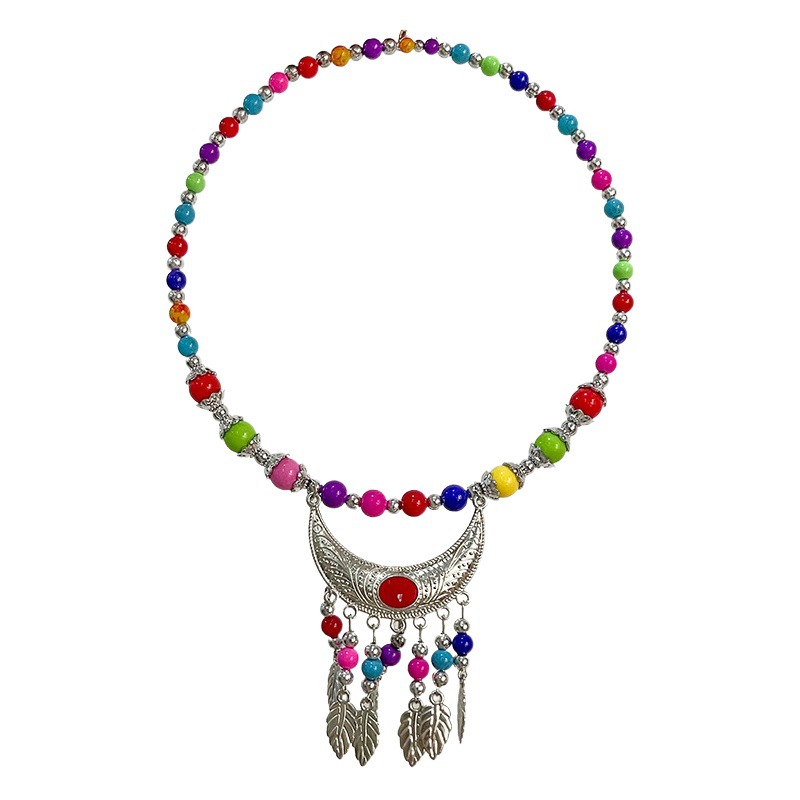 Factory wholesale ethnic style necklace ladies Miao Xizang silver agate collar fashion features collar scenic spot
