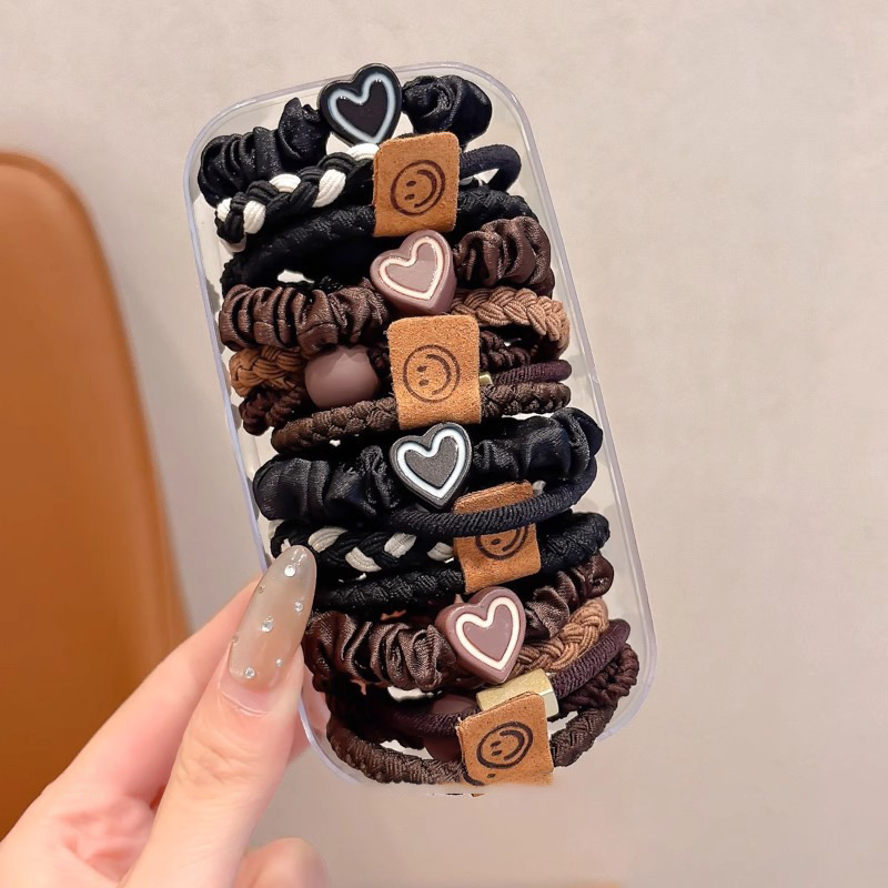 Cuerdas de cabeza de alta elasticidad duradera niñas delicadas anillo de cabello de alta calidad cuerdas de cabello de cola de caballo atadas de cabello correa cubierta de cuero