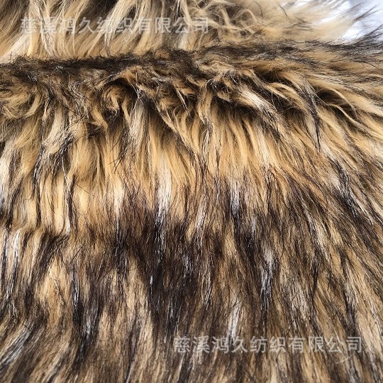 供应貉子毛 自然色点子提花貉子毛 男女装毛领用长毛绒长毛绒布料