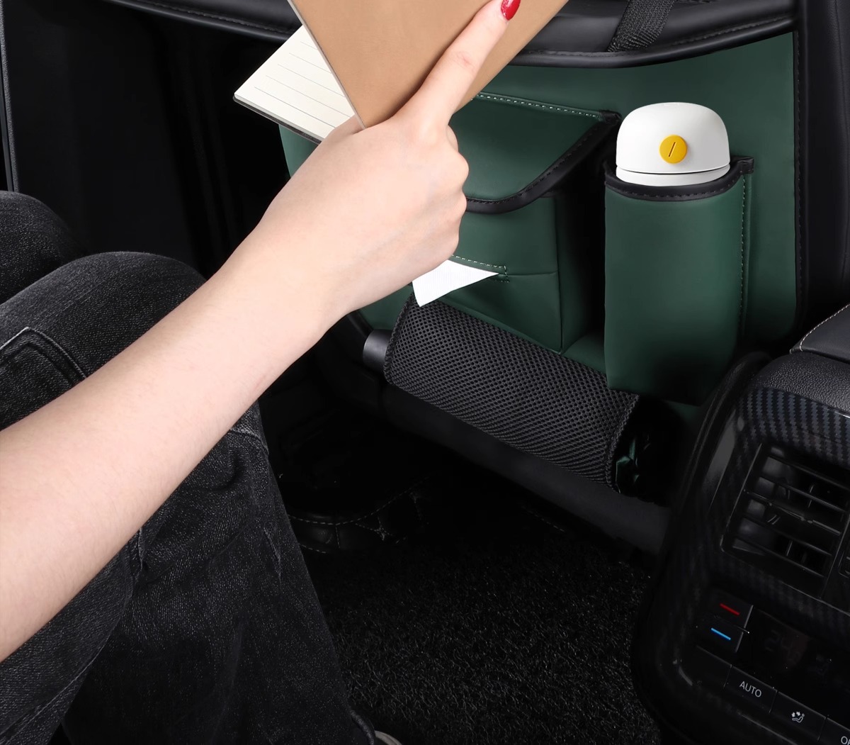 Suitable for Land Rover Discovery/Defender/Range Rover Star Vein Car Seat Back Storage Storage Box Water Cup Holder Multifunctional