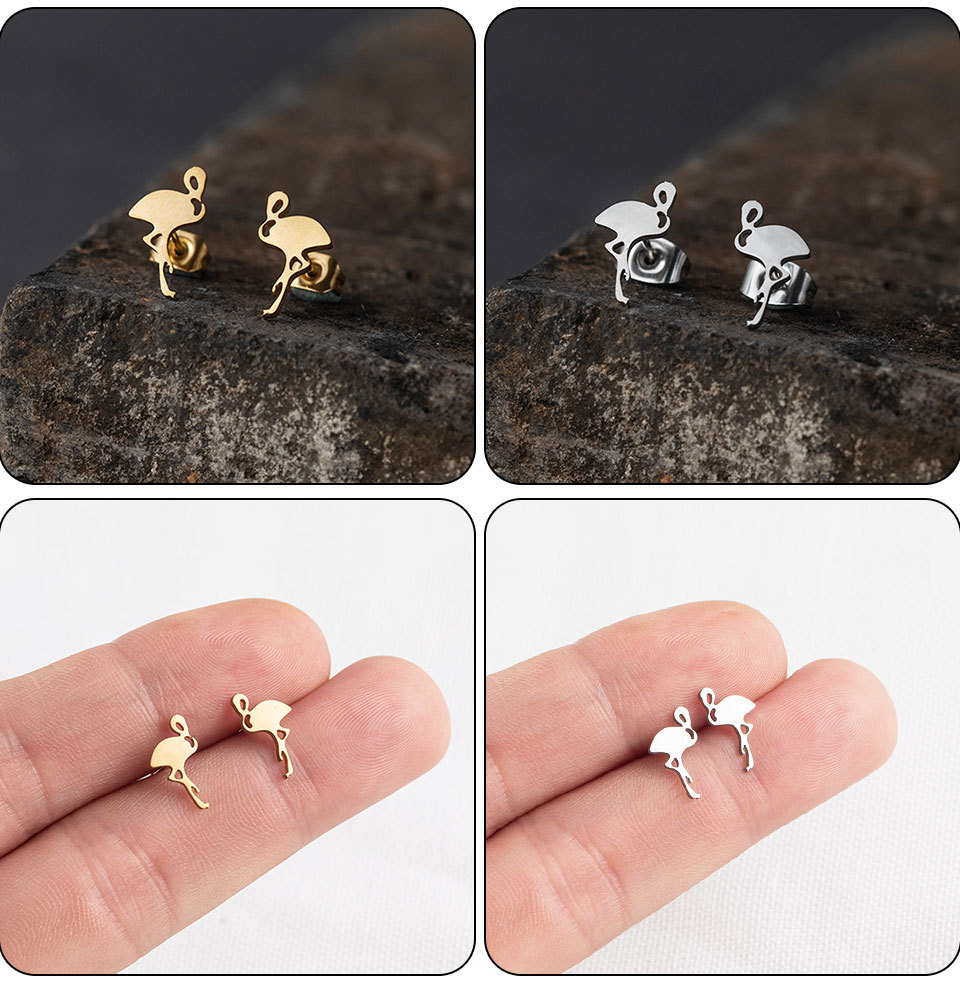 Cartoon Style Plating Stainless Steel No Inlaid Earrings Ear Studs display picture 9