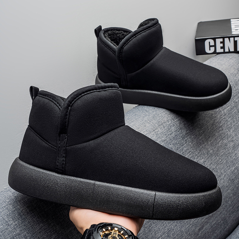 Stivali corti in pelle di pecora da uomo, foderati in pile, autunno inverno 2025, scarpe in cotone_voghion.com