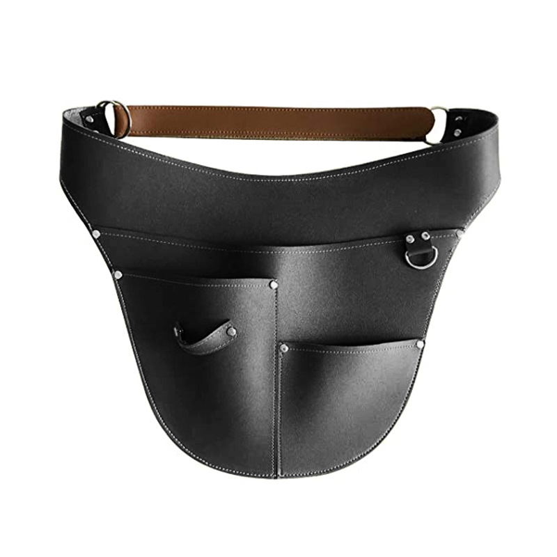 Multifuncional bolso de la cintura de la pu delantal de cuero ajustable jardinería carpintería electricista multifuncional multi-bolsillo delantal personalizable