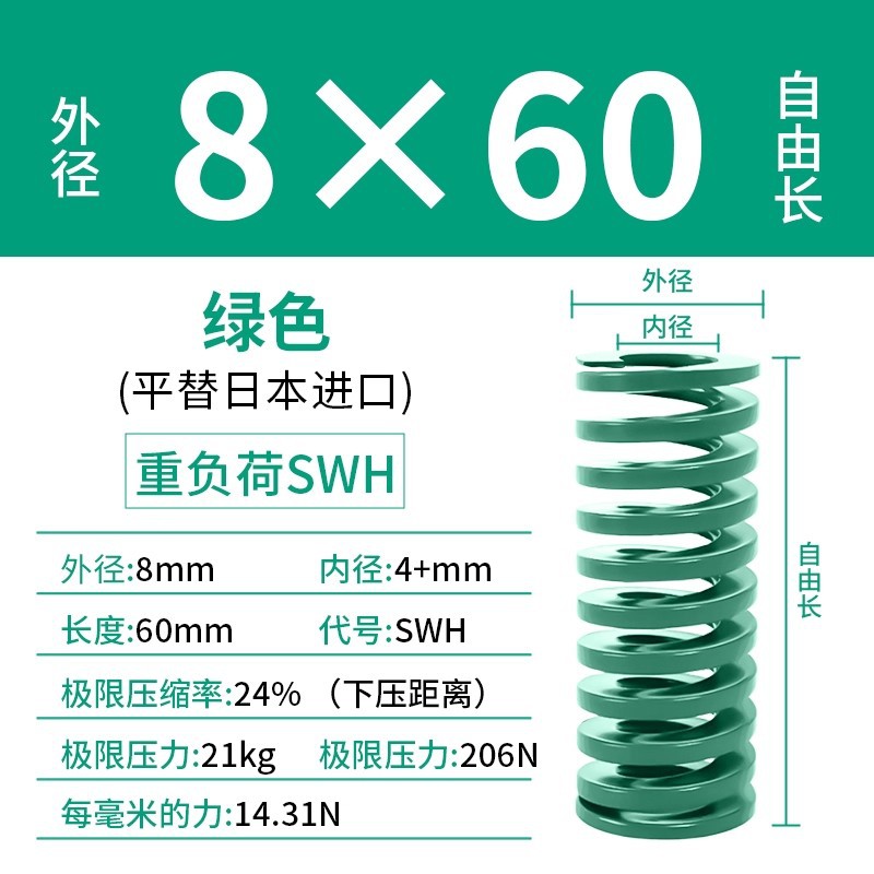 합금강 녹색 8×60