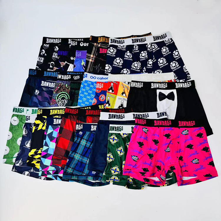 European and American Foreign Trade single sweat-absorbent breathable sports boxer briefs men's floral plus size men's boxer shorts men's quick-drying underwear