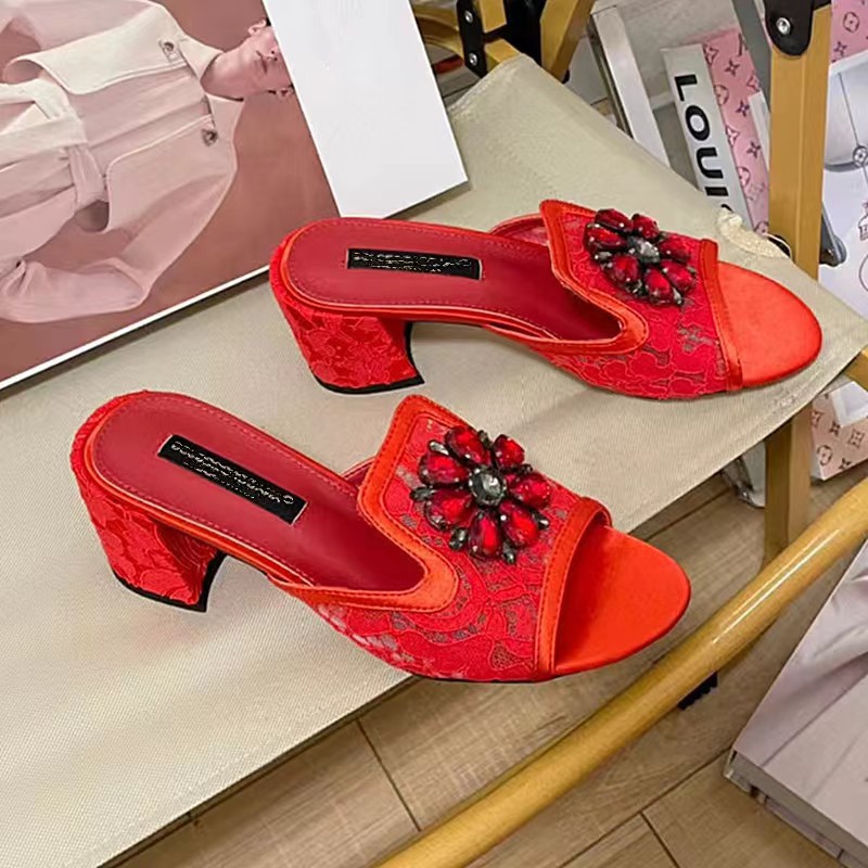 Sandali donna con tacco largo in pizzo e strass blu_voghion.com