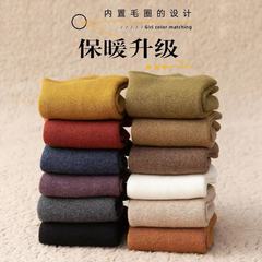 厚襪子加絨加厚秋冬季短襪淺口襪冬天保暖棉襪毛巾短筒襪加絨船襪
