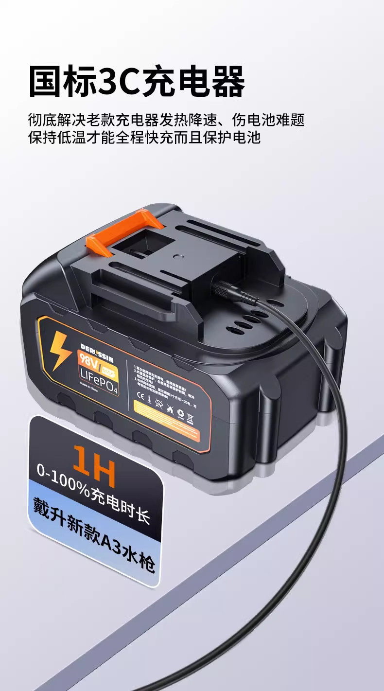 New Ultra-High-Pressure Wireless Car Wash Water Gun for Home Use, Portable Rechargeable Lithium Battery Powerful Cleaning Tool Wholesale