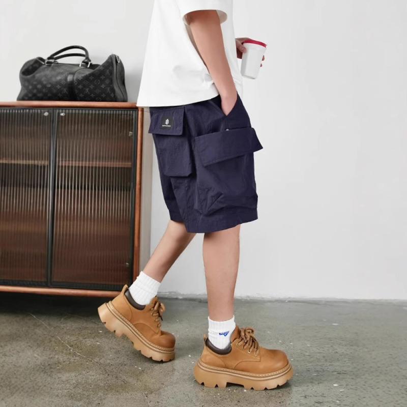 American Retro Trendy Brand Multi-Pocket Cargo Casual Shorts for Men, Summer New High-End Loose Versatile Knee-Length Shorts