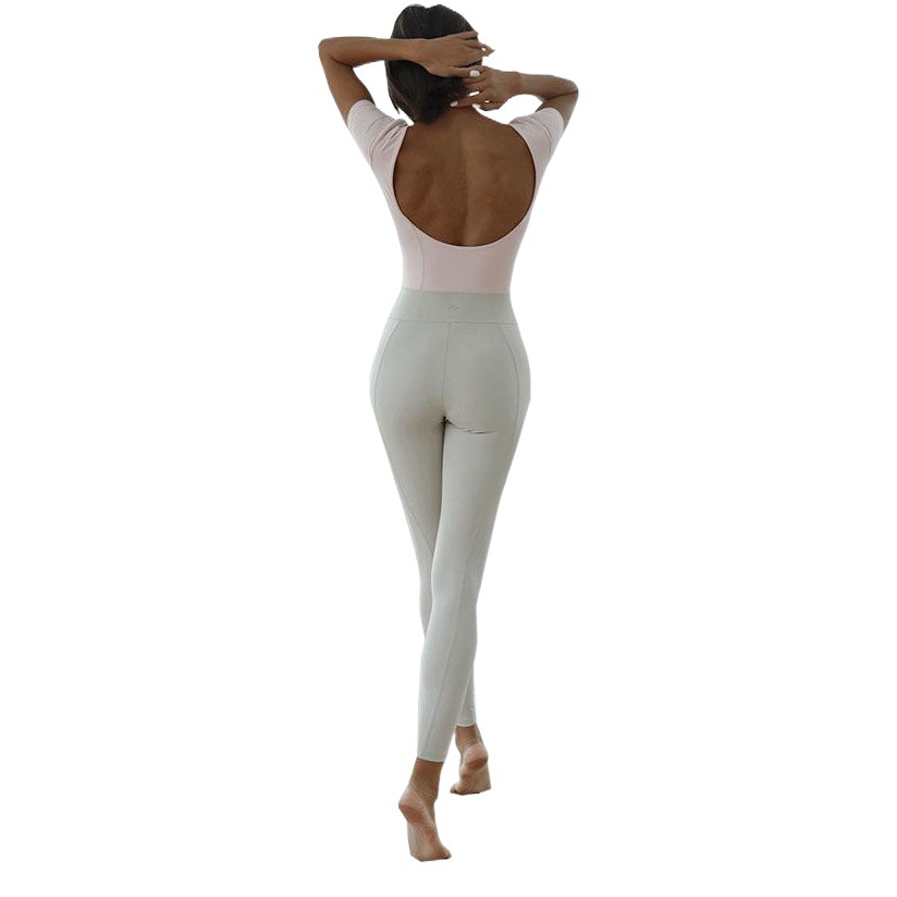 Nuevo mono de Yoga de belleza de las mujeres a juego de color deportivo ropa de fitness absorción de humedad de secado rápido de alta elástico mono entrega de comercio exterior