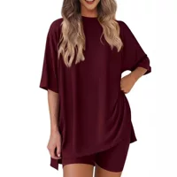 Домашний комплект свободного кроя для женщин 1XL–5XL, европейский стиль, несколько цветов