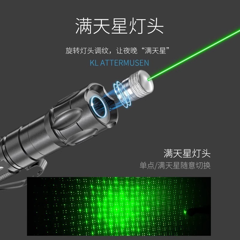 スマイルシャーク 強力な光 長距離グリーンレーザー 星空電気レーザーペン ハイライト猫サンドテーブル ミニポータブル懐中電灯|undefined