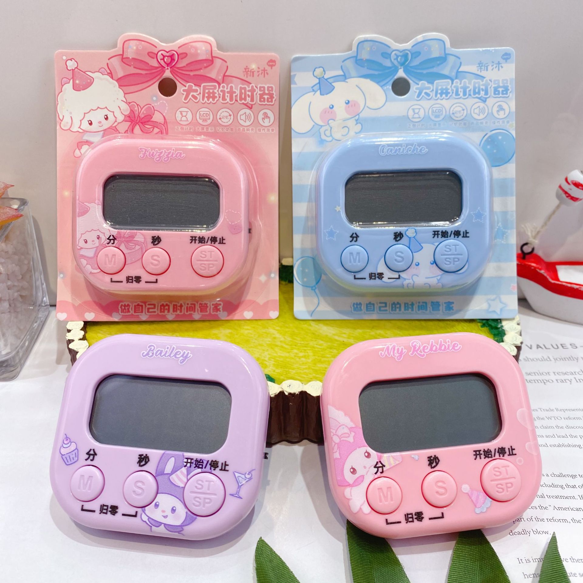 Nuevo Sanrio gran pantalla temporizador de cocina reloj de alarma cronómetro de aprendizaje de gestión del tiempo recordatorio