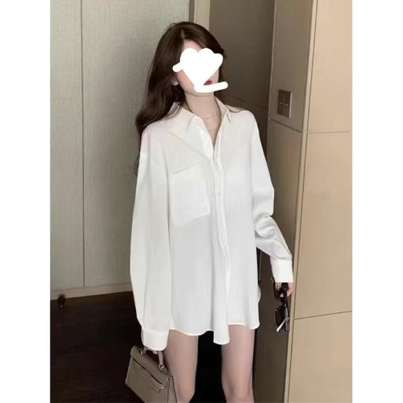 フレンチデザインニッチ薄手日焼け止めシャツレイヤードシャツ夏ミドル丈ルーズアウタートップジャケット|undefined