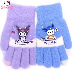 Трикотажные детские перчатки Sanrio тёплые с мультяшным принтом