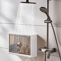 浴室收納櫃免打孔壁掛帶磁吸櫃門防塵儲物架洗漱台馬桶上方置物架