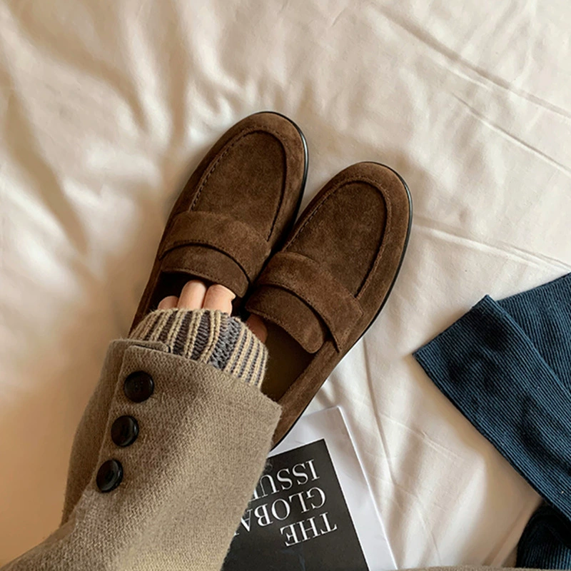 English‑style leather loafers, genuine leather, autumn, sizes 35–40